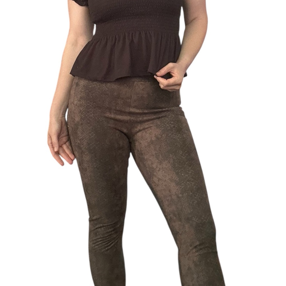 New! BB Dakota Faux Suede Brown Leggings